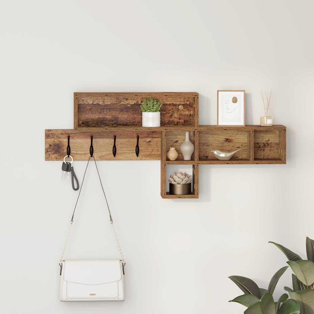 vidaXL Wandgemonteerde kapstok Wit 100 x 12 x 43.5 cm Bewerkt hout