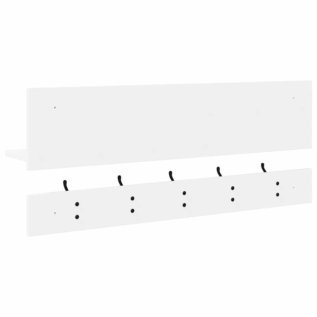 vidaXL Wandgemonteerde kapstok Wit 90 x 15 x 36 cm Bewerkt hout