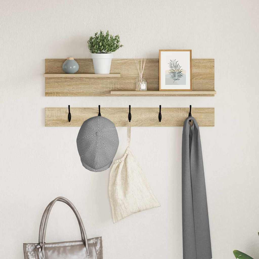 vidaXL Wandgemonteerde kapstok Wit 90 x 15 x 36 cm Bewerkt hout