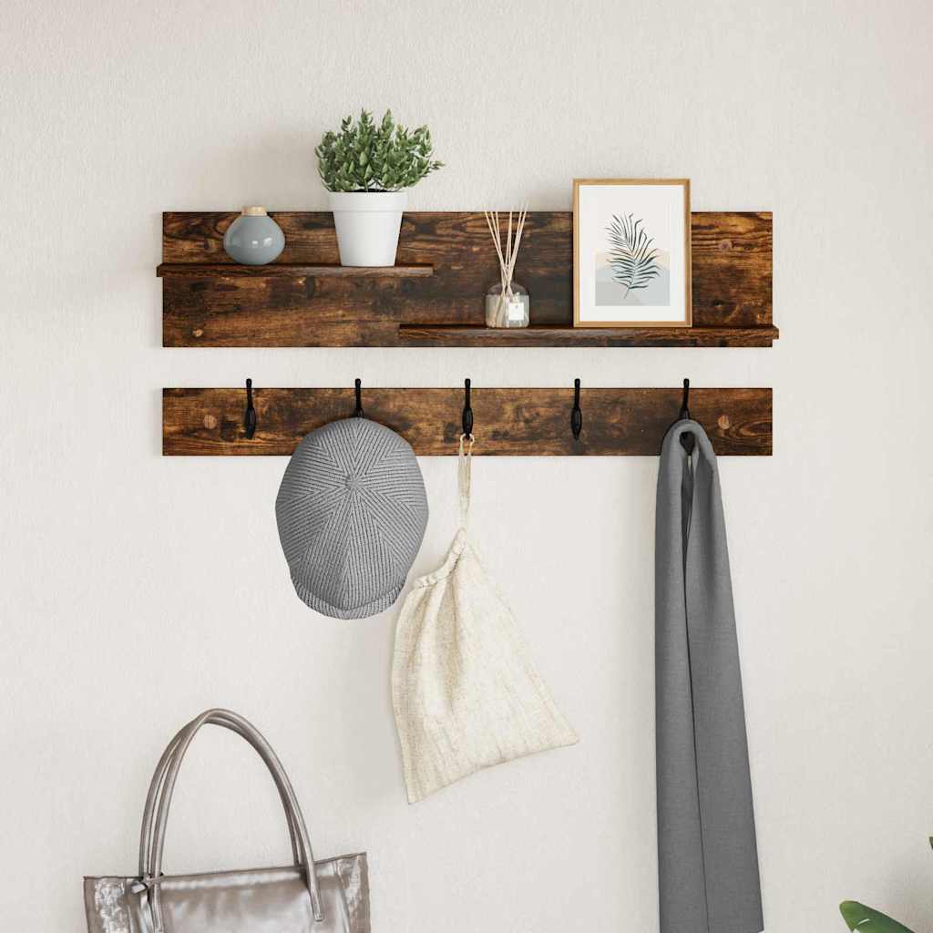 vidaXL Wandgemonteerde kapstok Wit 90 x 15 x 36 cm Bewerkt hout