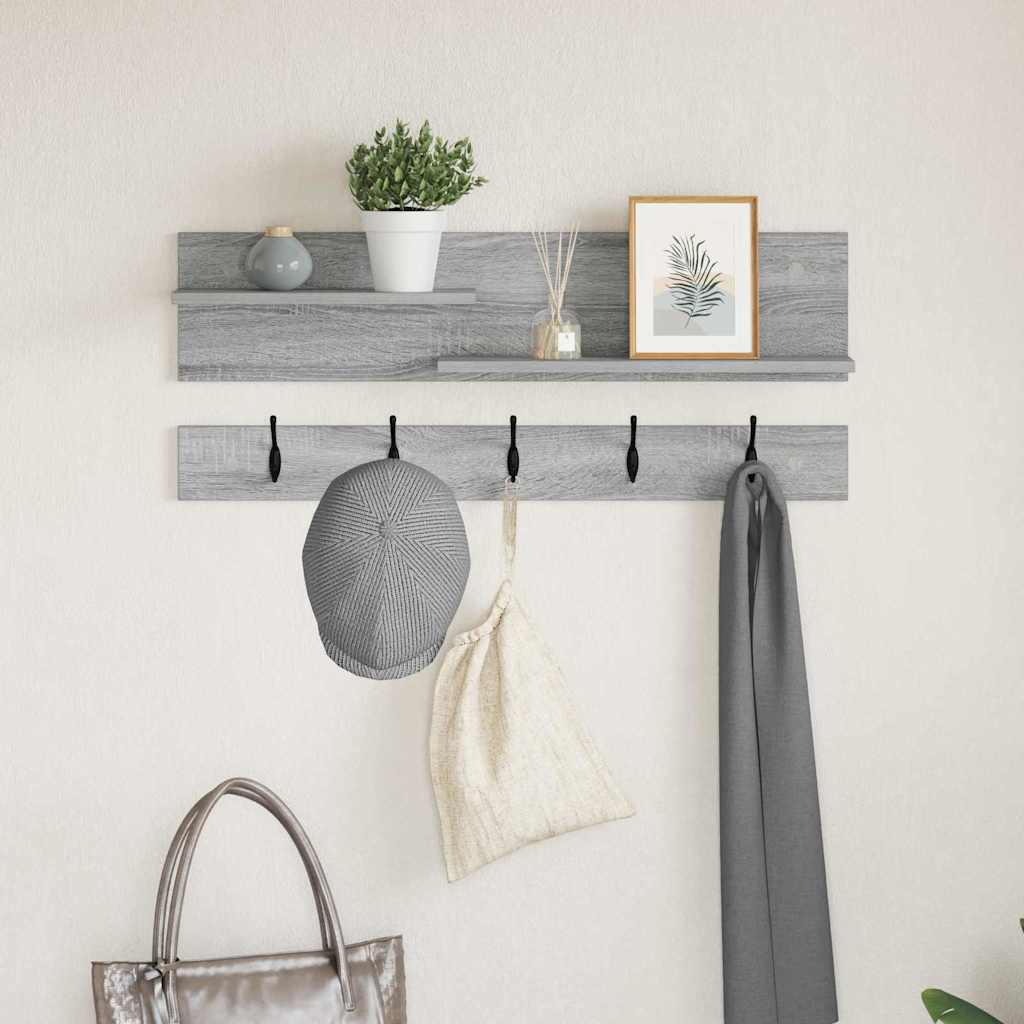 vidaXL Wandgemonteerde kapstok Wit 90 x 15 x 36 cm Bewerkt hout
