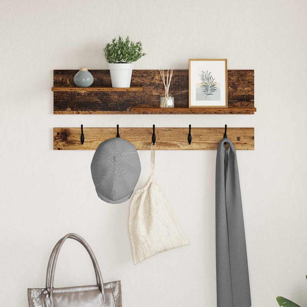 vidaXL Wandgemonteerde kapstok Wit 90 x 15 x 36 cm Bewerkt hout