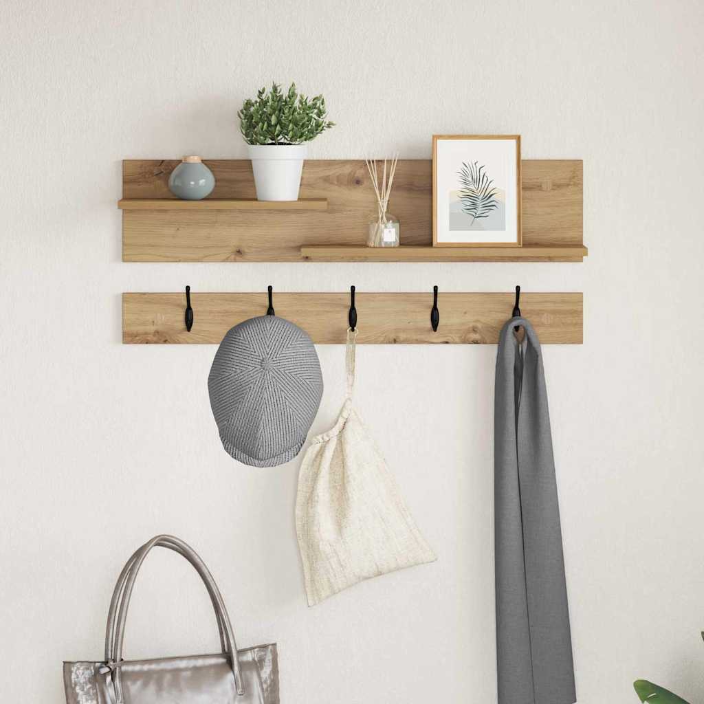 vidaXL Wandgemonteerde kapstok Wit 90 x 15 x 36 cm Bewerkt hout