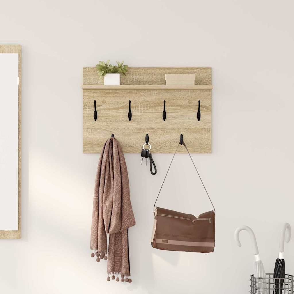 vidaXL Wandgemonteerde kapstok Wit 60 x 40 x 12 cm Bewerkt hout