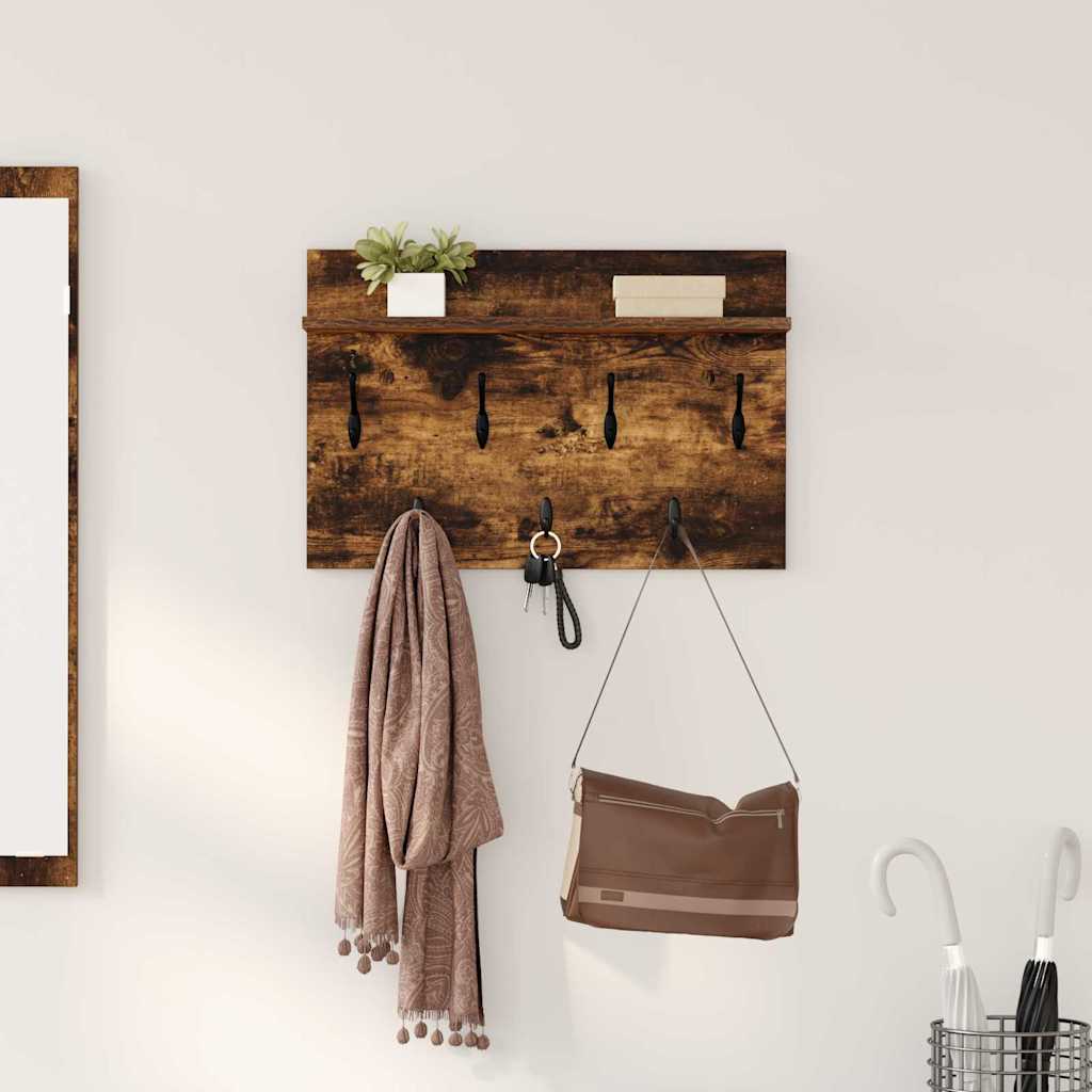 vidaXL Wandgemonteerde kapstok Wit 60 x 40 x 12 cm Bewerkt hout