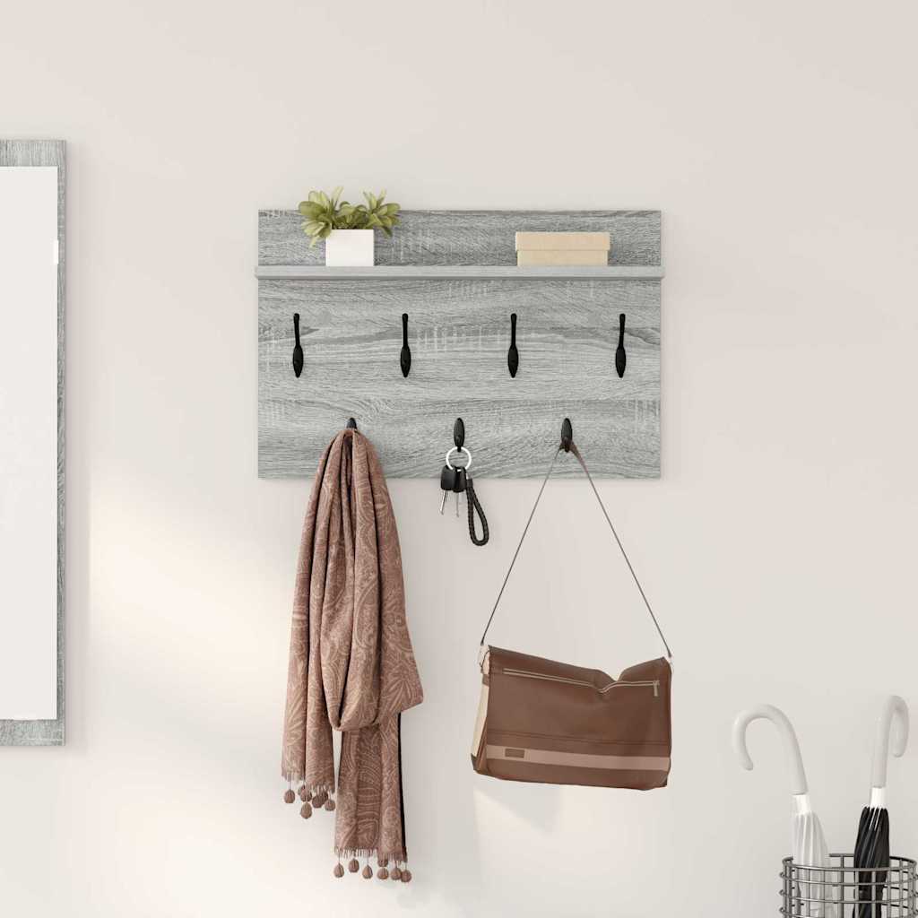 vidaXL Wandgemonteerde kapstok Wit 60 x 40 x 12 cm Bewerkt hout