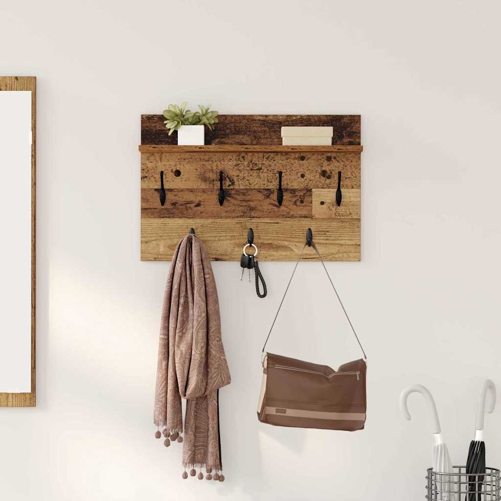 vidaXL Wandgemonteerde kapstok Wit 60 x 40 x 12 cm Bewerkt hout