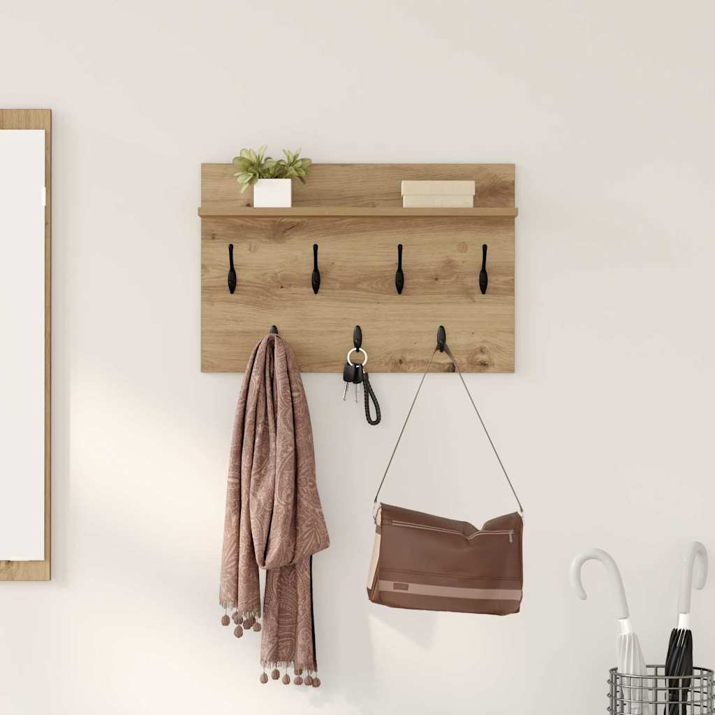 vidaXL Wandgemonteerde kapstok Wit 60 x 40 x 12 cm Bewerkt hout