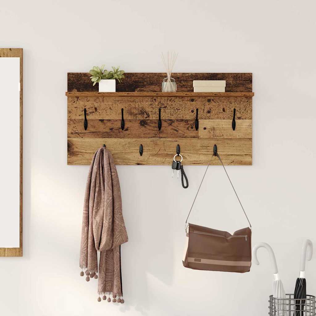 vidaXL Wandgemonteerde kapstok Wit 60 x 40 x 12 cm Bewerkt hout