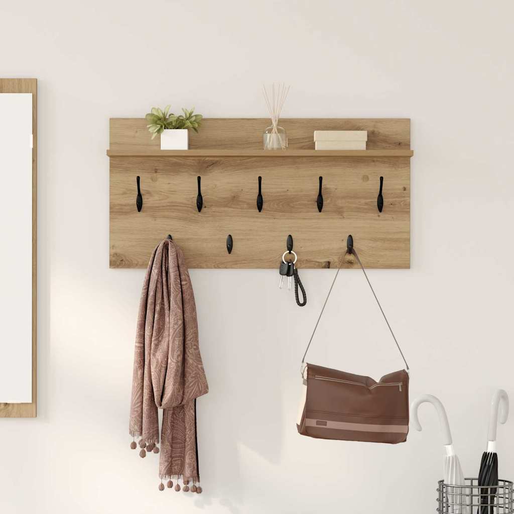vidaXL Wandgemonteerde kapstok Wit 60 x 40 x 12 cm Bewerkt hout