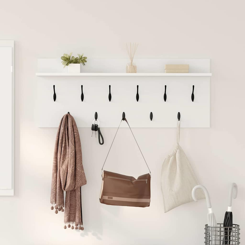 vidaXL Wandgemonteerde kapstok Wit 60 x 40 x 12 cm Bewerkt hout