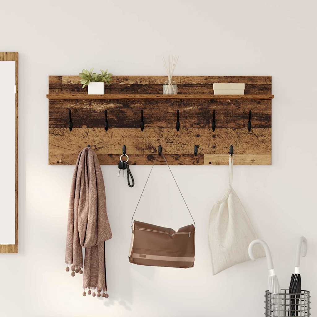 vidaXL Wandgemonteerde kapstok Wit 60 x 40 x 12 cm Bewerkt hout