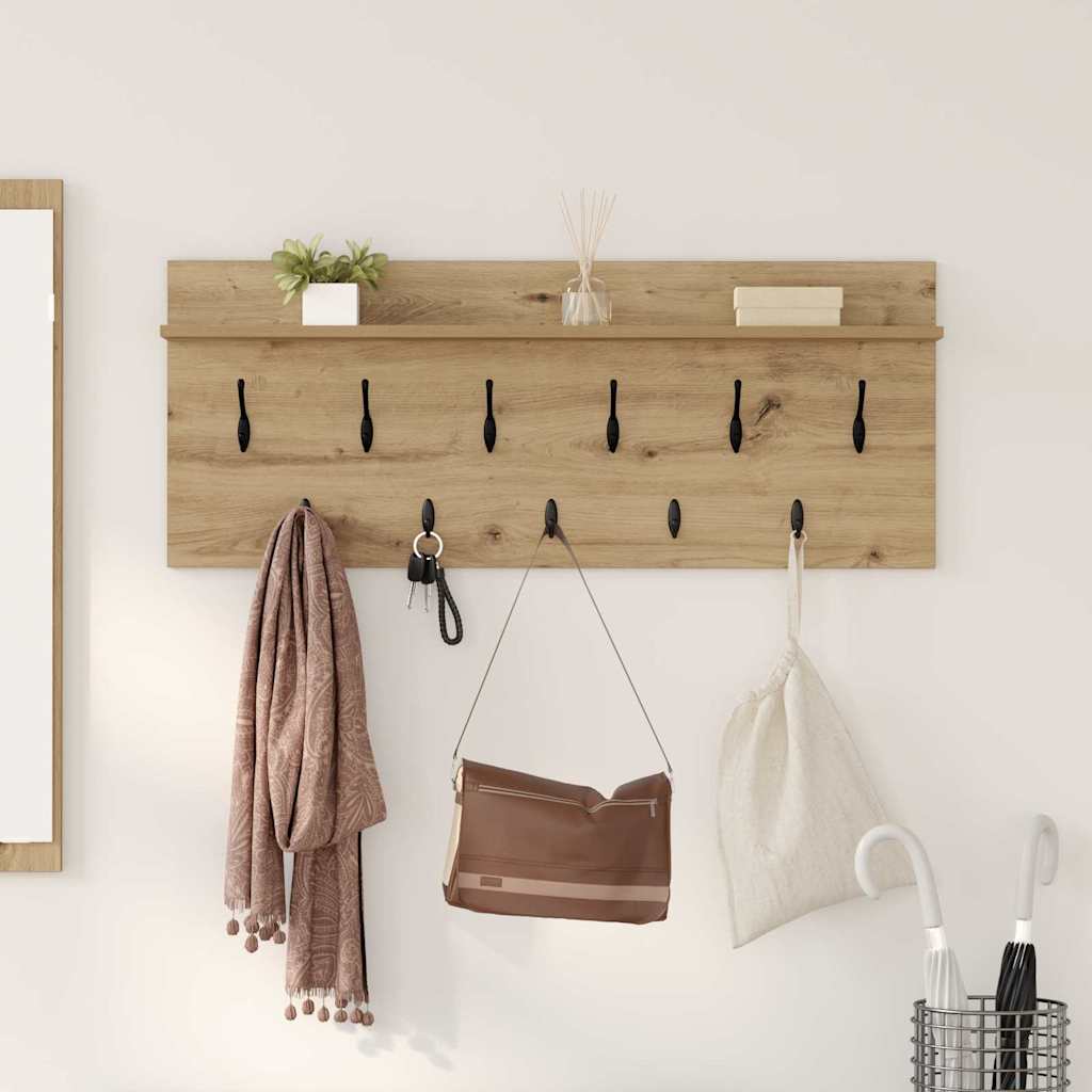 vidaXL Wandgemonteerde kapstok Wit 60 x 40 x 12 cm Bewerkt hout