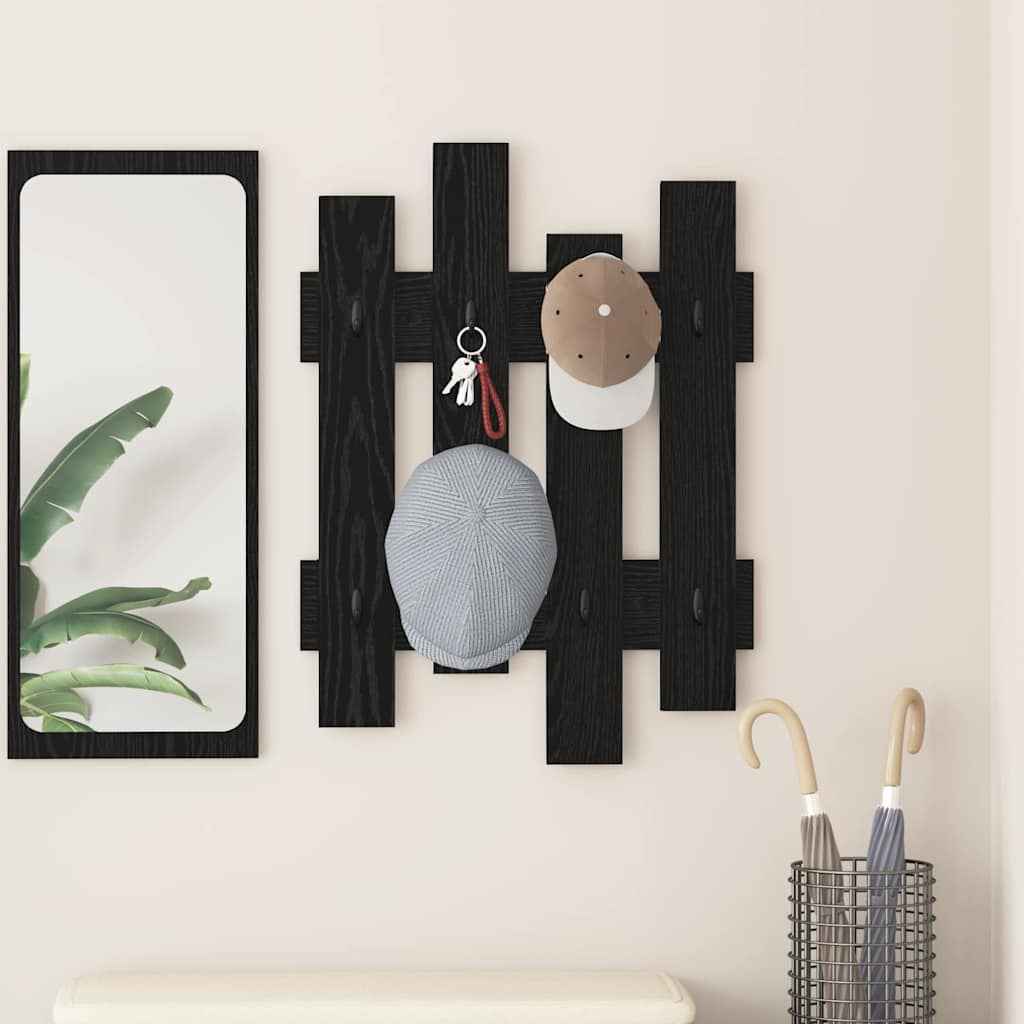 vidaXL Wandgemonteerde kapstok Wit 60 x 3 x 82 cm Bewerkt hout