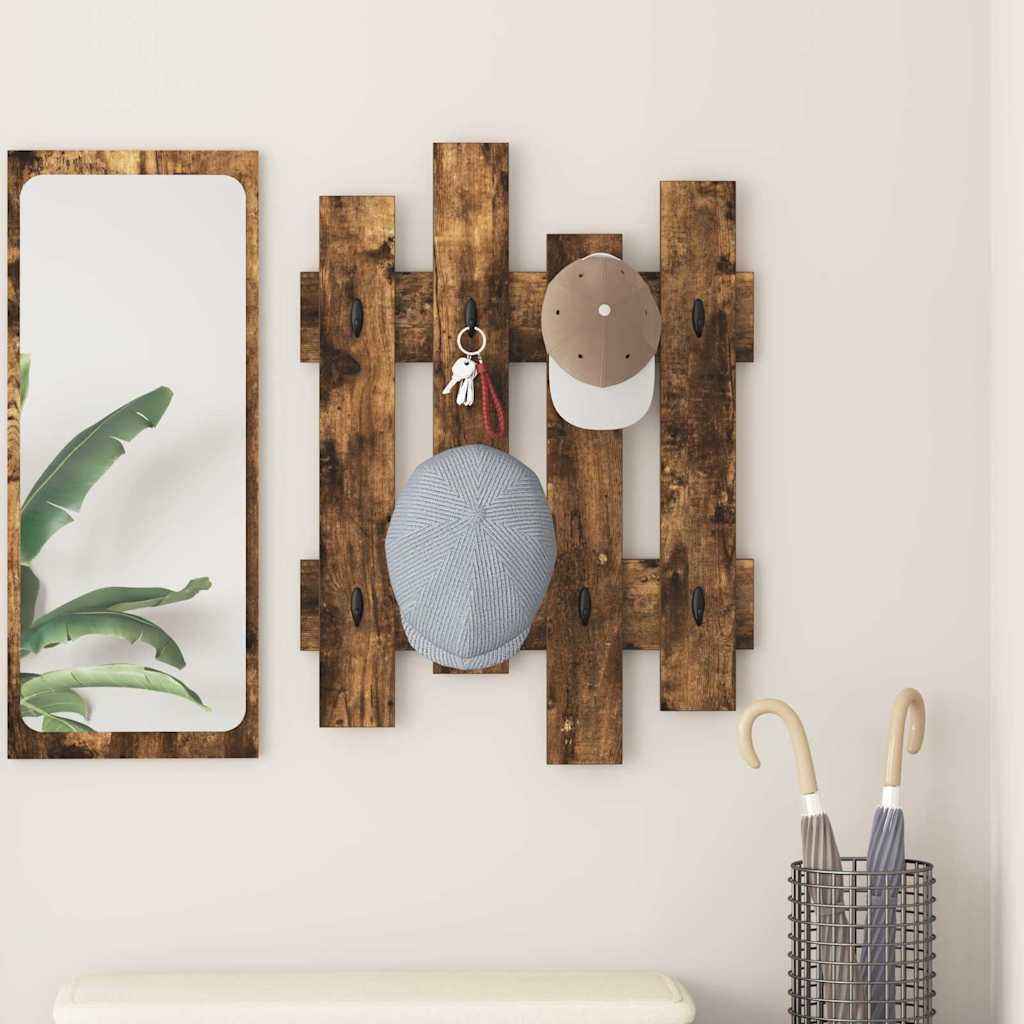 vidaXL Wandgemonteerde kapstok Wit 60 x 3 x 82 cm Bewerkt hout