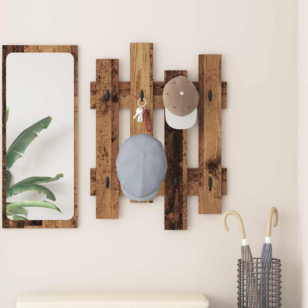vidaXL Wandgemonteerde kapstok Wit 60 x 3 x 82 cm Bewerkt hout