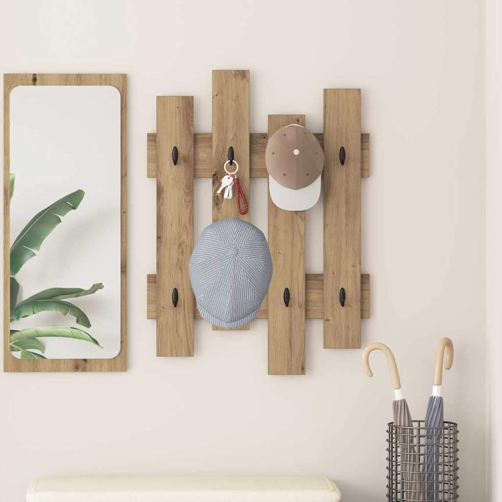 vidaXL Wandgemonteerde kapstok Wit 60 x 3 x 82 cm Bewerkt hout