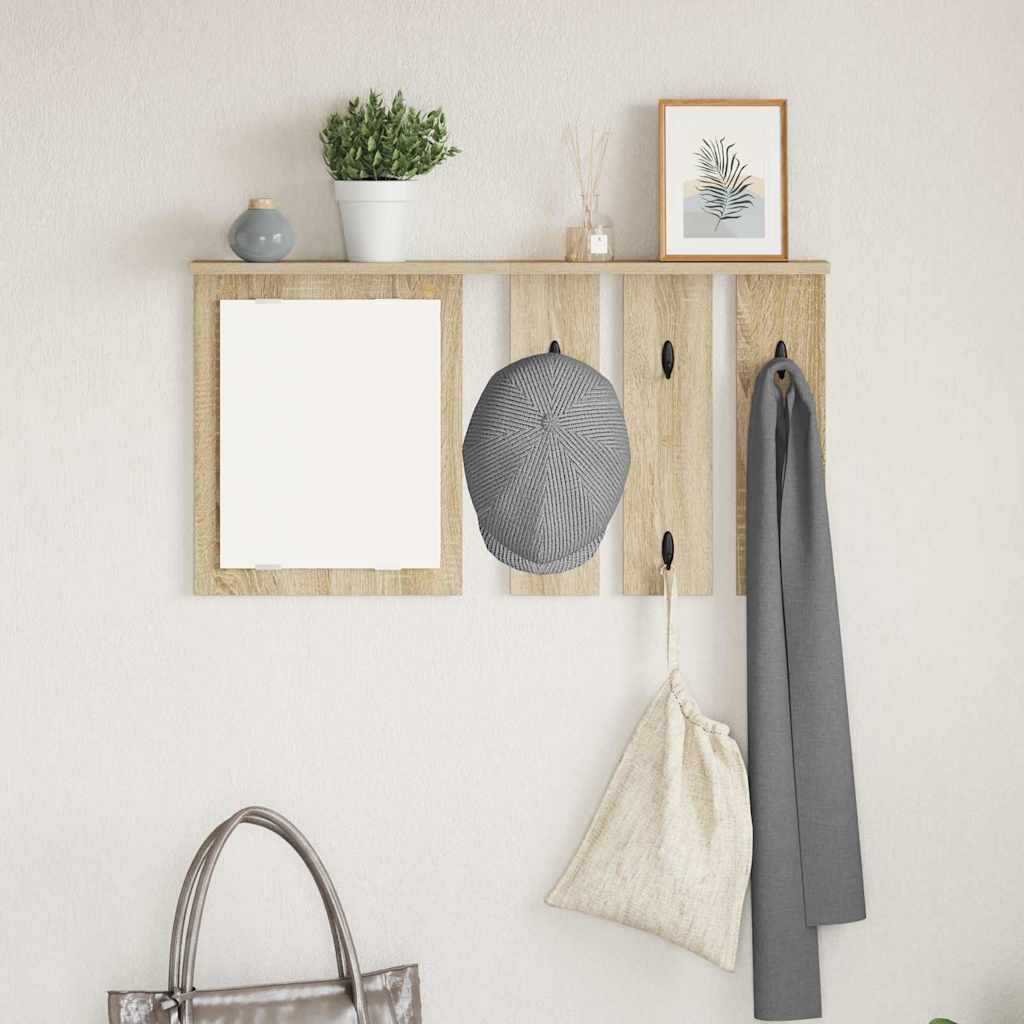vidaXL Wandgemonteerde kapstok Wit 85 x 10 x 45 cm Bewerkt hout