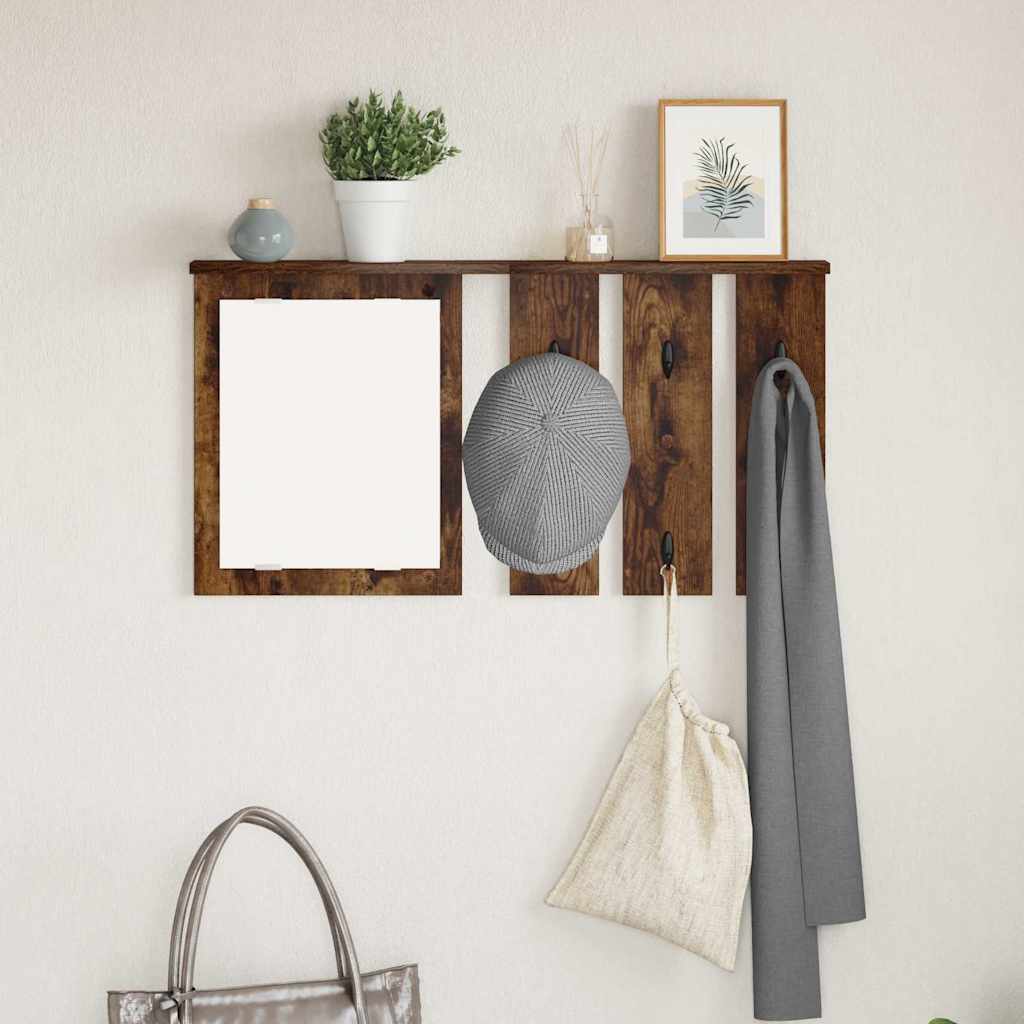 vidaXL Wandgemonteerde kapstok Wit 85 x 10 x 45 cm Bewerkt hout