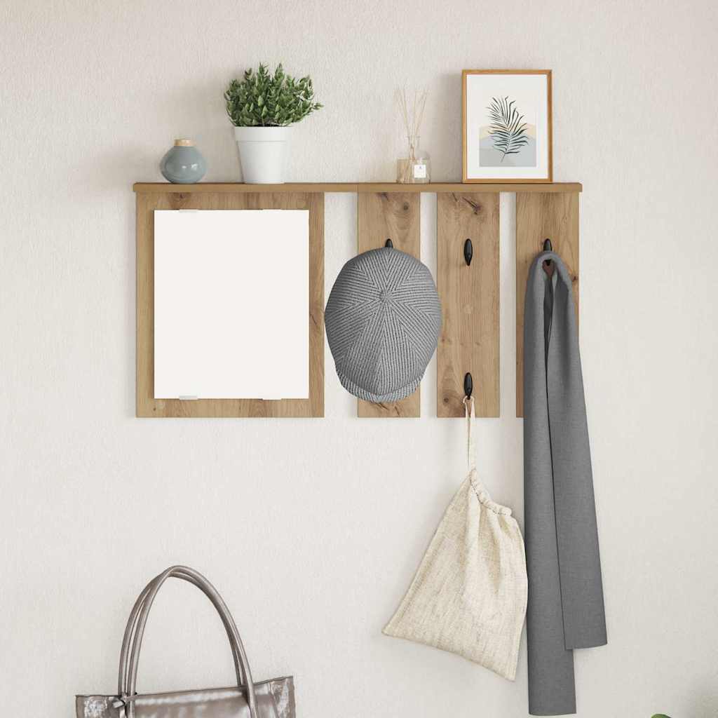 vidaXL Wandgemonteerde kapstok Wit 85 x 10 x 45 cm Bewerkt hout