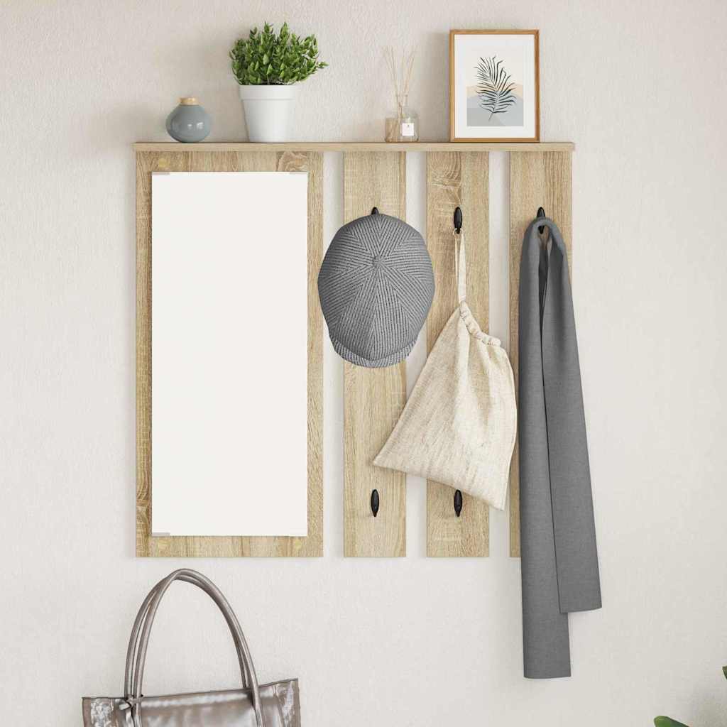 vidaXL Wandgemonteerde kapstok Wit 85 x 10 x 45 cm Bewerkt hout