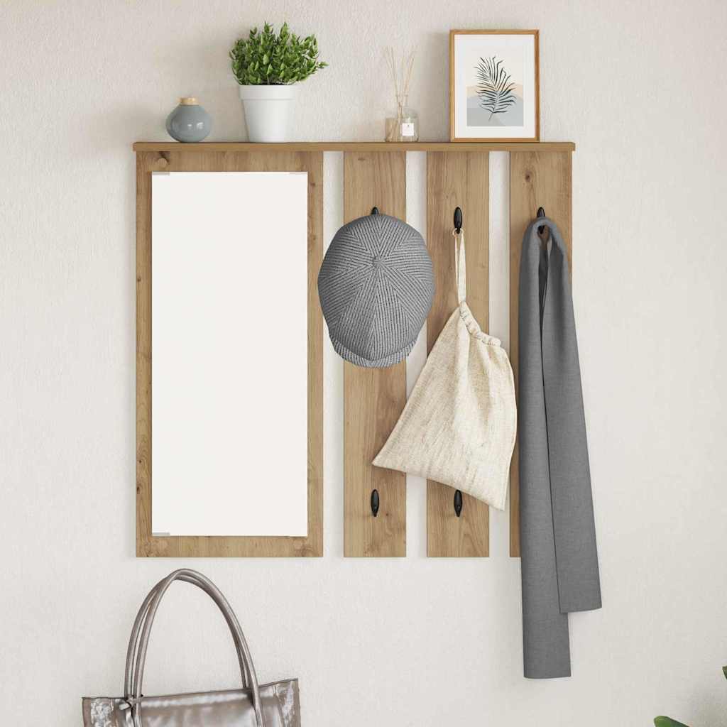 vidaXL Wandgemonteerde kapstok Wit 85 x 10 x 45 cm Bewerkt hout