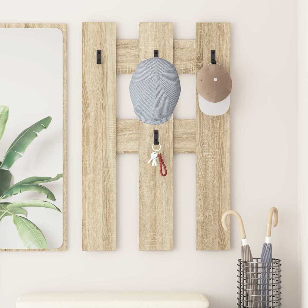vidaXL Wandgemonteerde kapstok Wit 65 x 3 x 100 cm Bewerkt hout