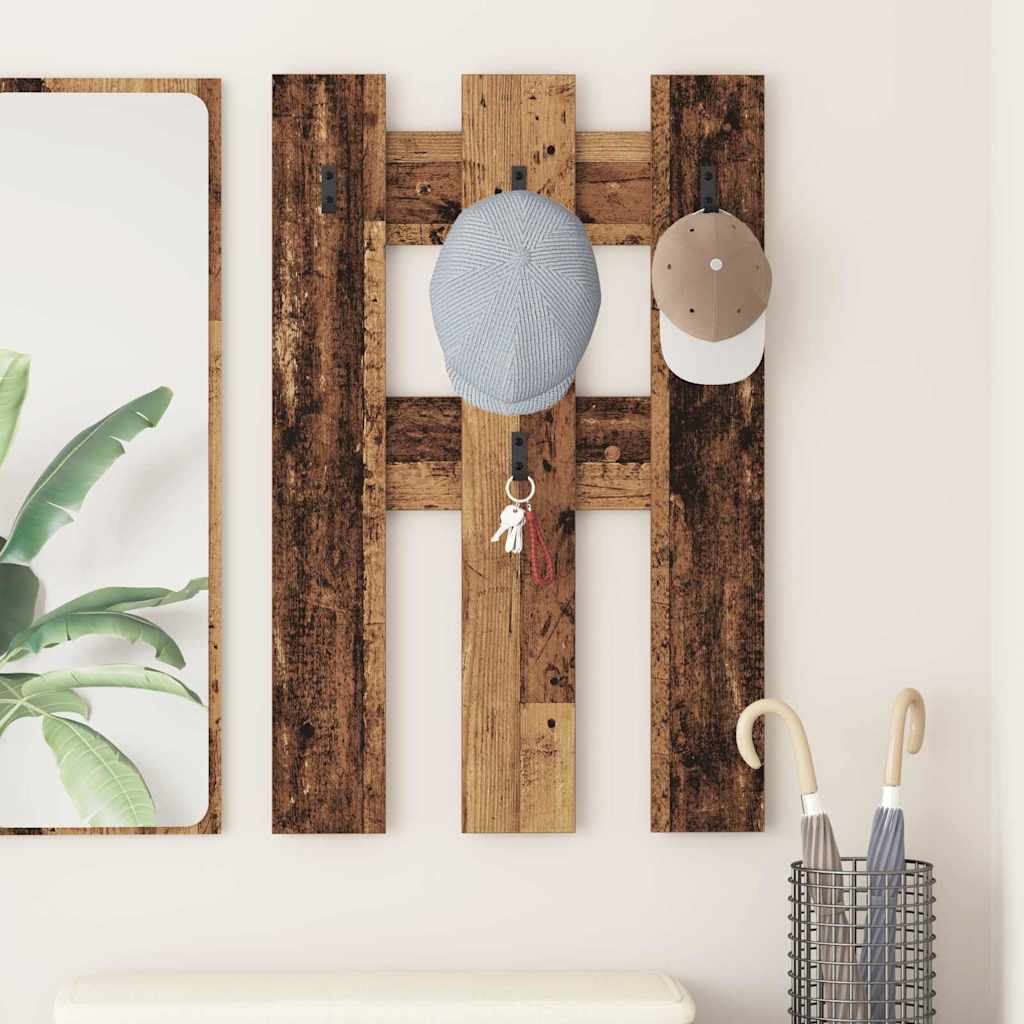 vidaXL Wandgemonteerde kapstok Wit 65 x 3 x 100 cm Bewerkt hout