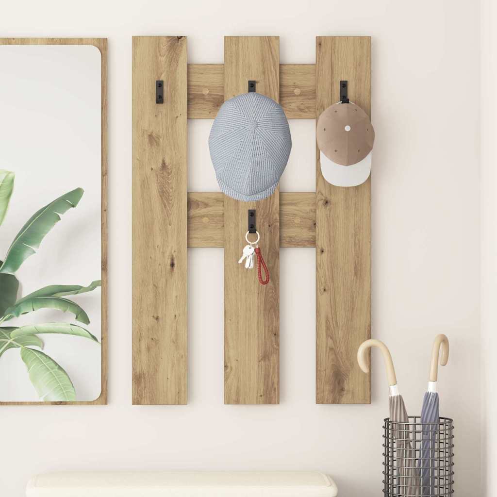 vidaXL Wandgemonteerde kapstok Wit 65 x 3 x 100 cm Bewerkt hout