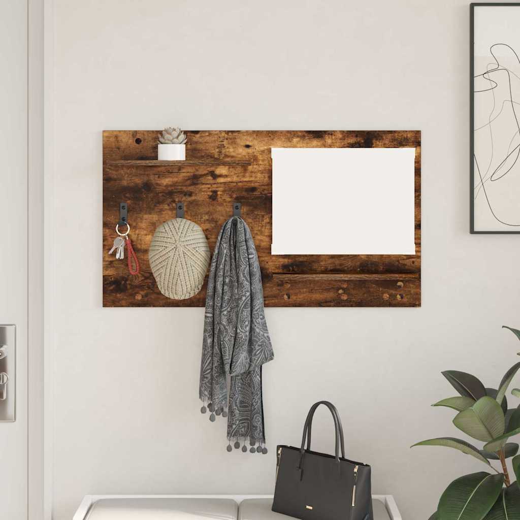 vidaXL Wandgemonteerde kapstok Wit 90 x 10 x 50 cm Bewerkt hout