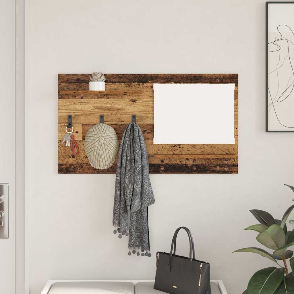 vidaXL Wandgemonteerde kapstok Wit 90 x 10 x 50 cm Bewerkt hout