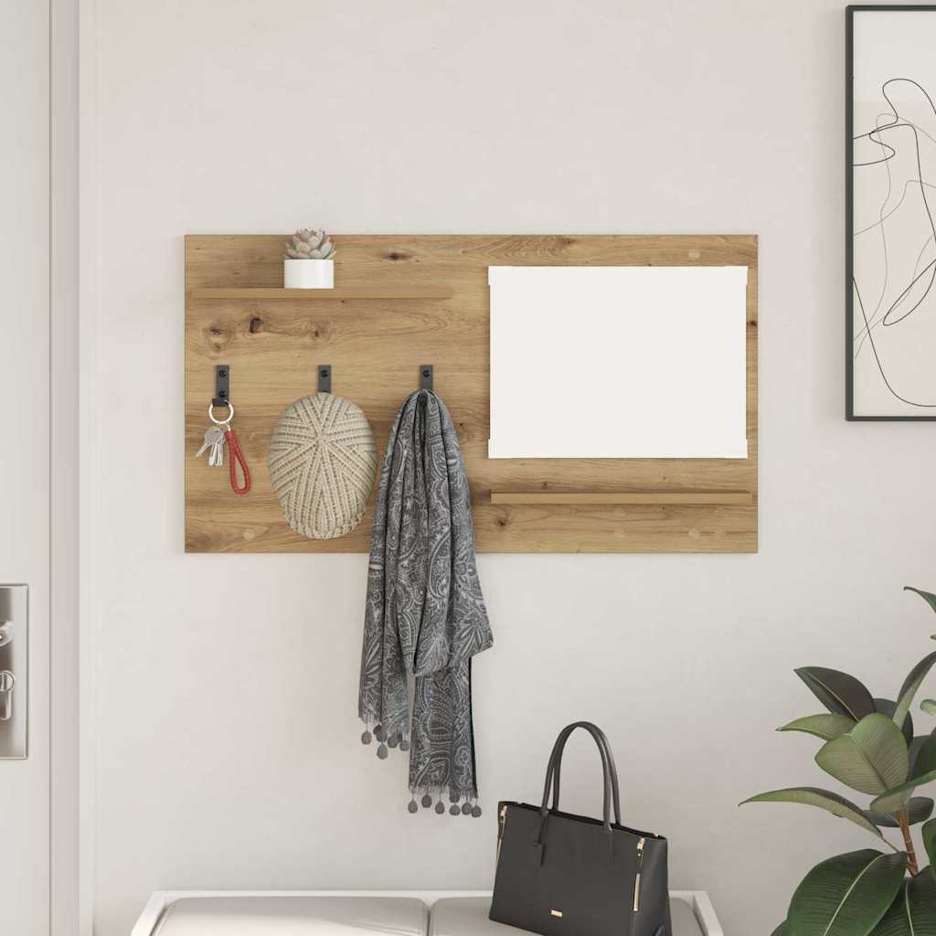vidaXL Wandgemonteerde kapstok Wit 90 x 10 x 50 cm Bewerkt hout