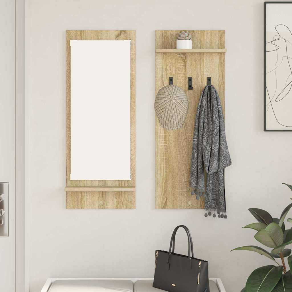 vidaXL Wandgemonteerde kapstok Wit 70 x 10 x 90 cm Bewerkt hout