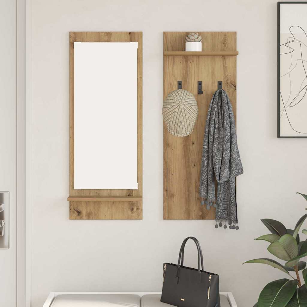 vidaXL Wandgemonteerde kapstok Wit 70 x 10 x 90 cm Bewerkt hout