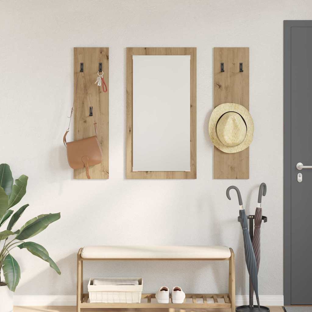 vidaXL Wandgemonteerde kapstok Wit 96 x 1.5 x 90 cm Bewerkt hout