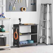 vidaXL Gereedschapswagen Zwart 75 x 35 x 73 cm Koudgewalst staal