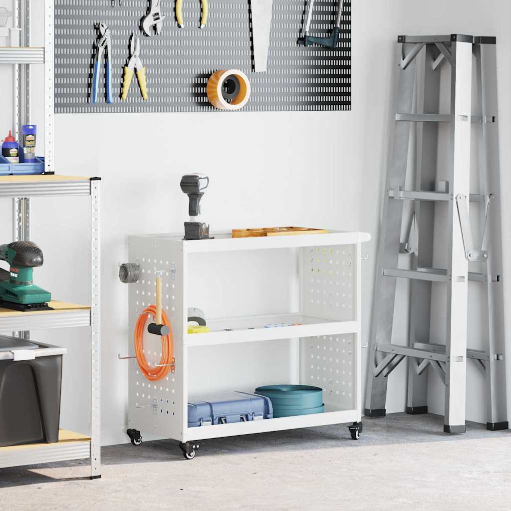 vidaXL Gereedschapswagen Zwart 75 x 35 x 73 cm Koudgewalst staal