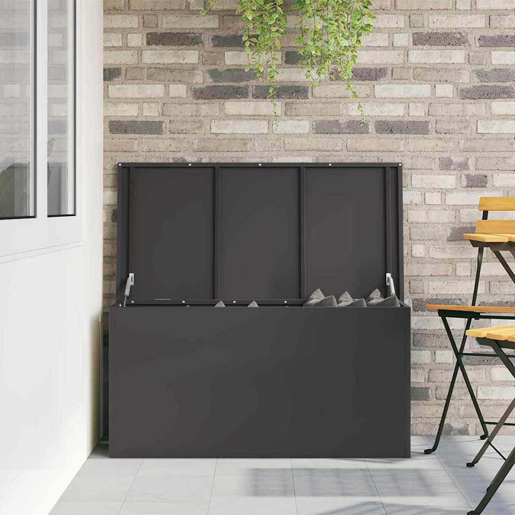 vidaXL Buitenopslagdoos Zwart 100 x 50.5 x 50 cm Koudgewalst staal