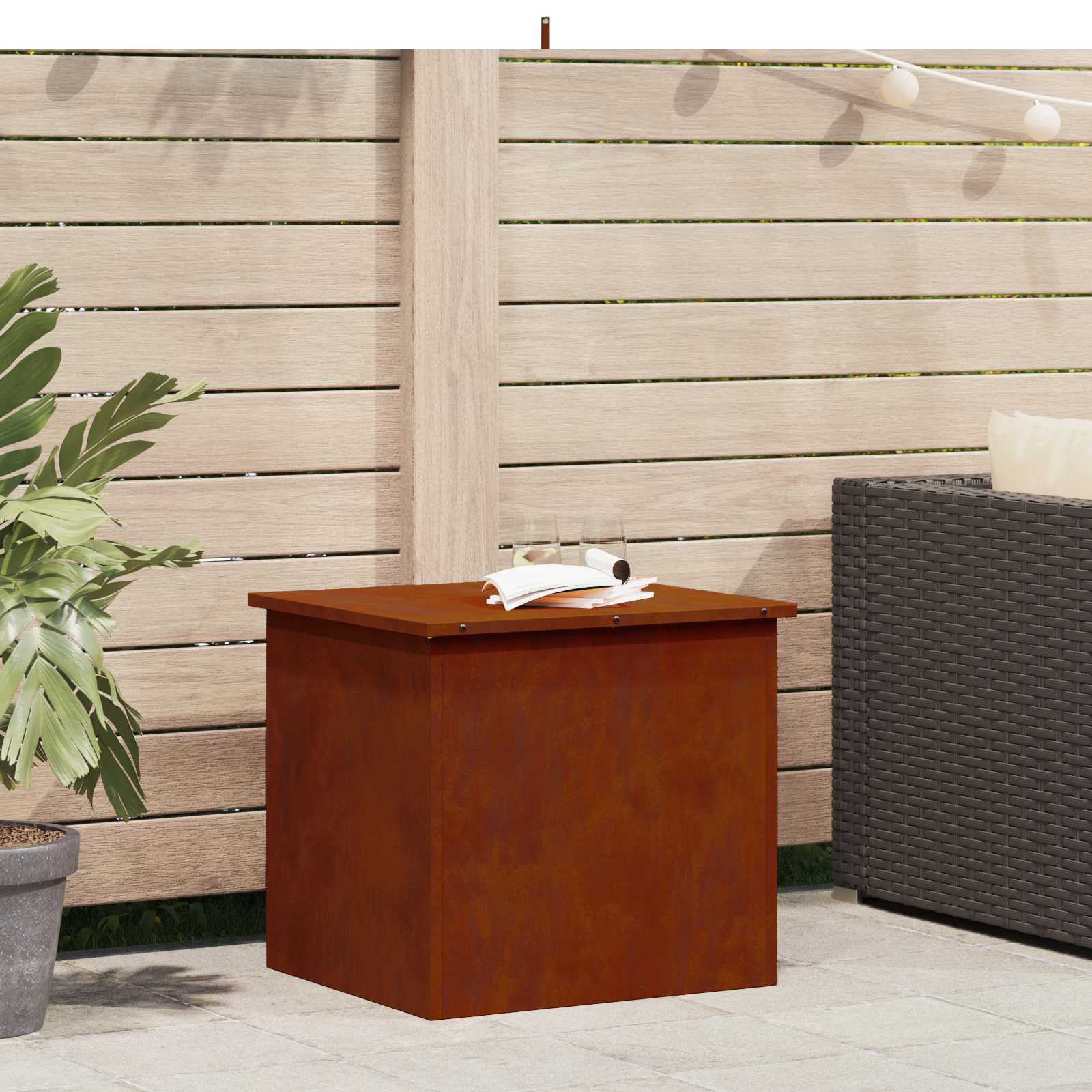 vidaXL Buitenopslagdoos Zwart 100 x 50.5 x 50 cm Koudgewalst staal