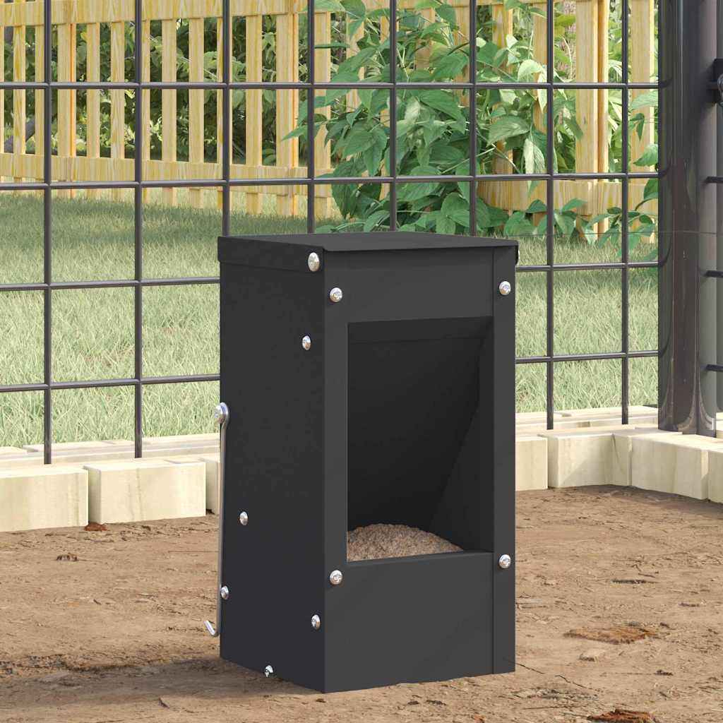 vidaXL Konijnenvoer Zwart 12,5 x 12,5 x 25 cm Koudgewalst Staal