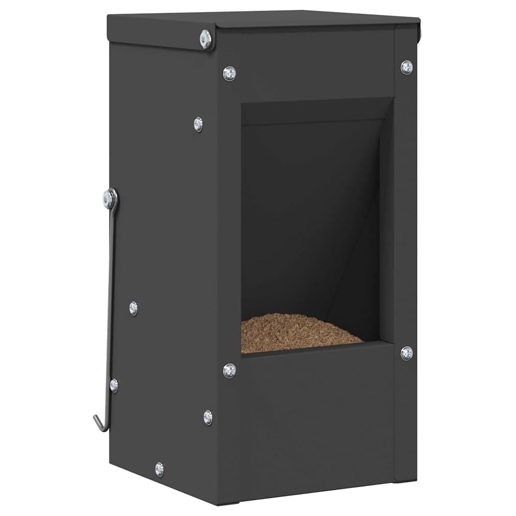 vidaXL Konijnenvoer Zwart 12,5 x 12,5 x 25 cm Koudgewalst Staal