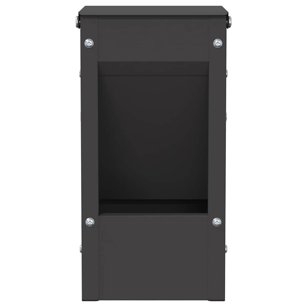 vidaXL Konijnenvoer Zwart 12,5 x 12,5 x 25 cm Koudgewalst Staal