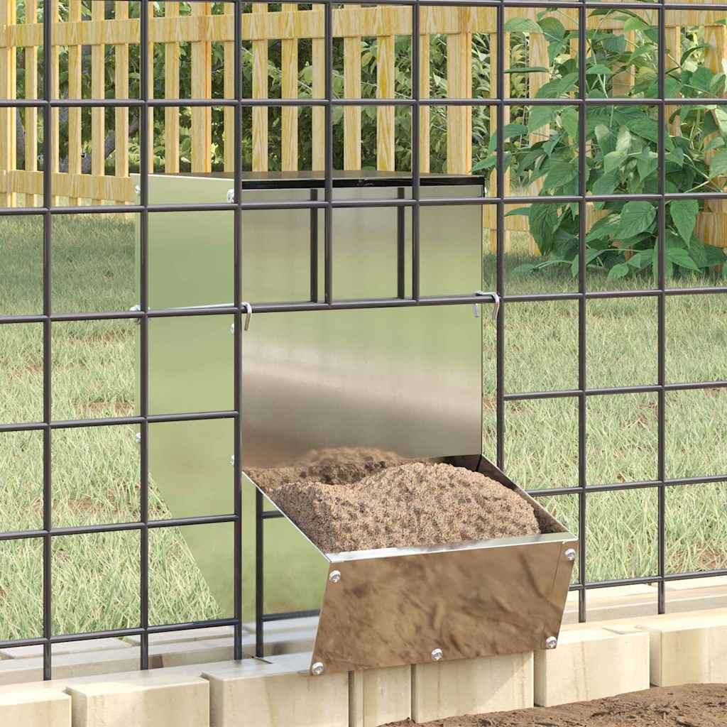 vidaXL Konijnenvoer Olijf Groen 12,5 x 26 x 28,5 cm Koudgewalst Staal