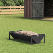 vidaXL Voederbak voor vee Zwart 108 x 50 x 28 cm Koudgewalst Staal