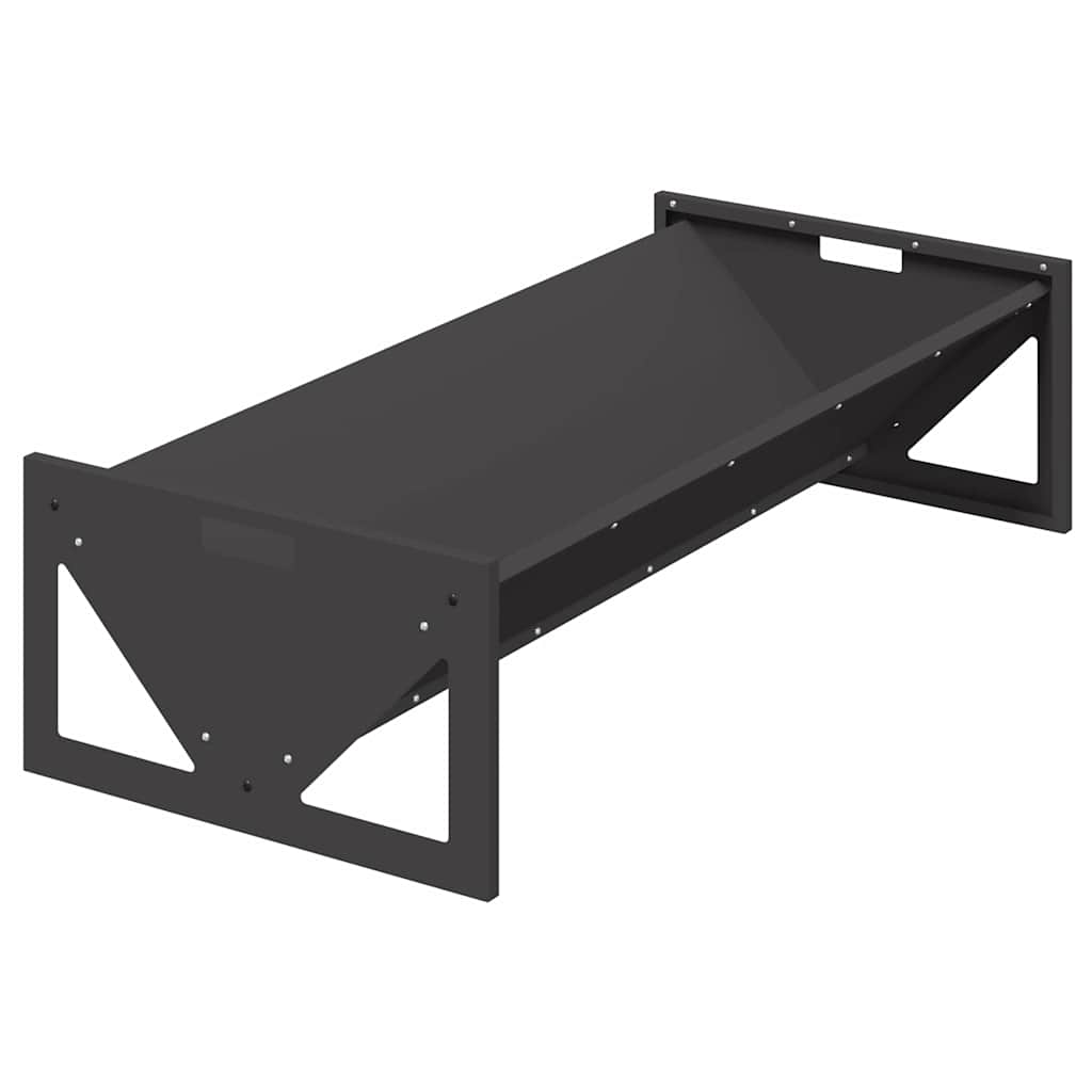 vidaXL Voederbak voor vee Zwart 108 x 50 x 28 cm Koudgewalst Staal