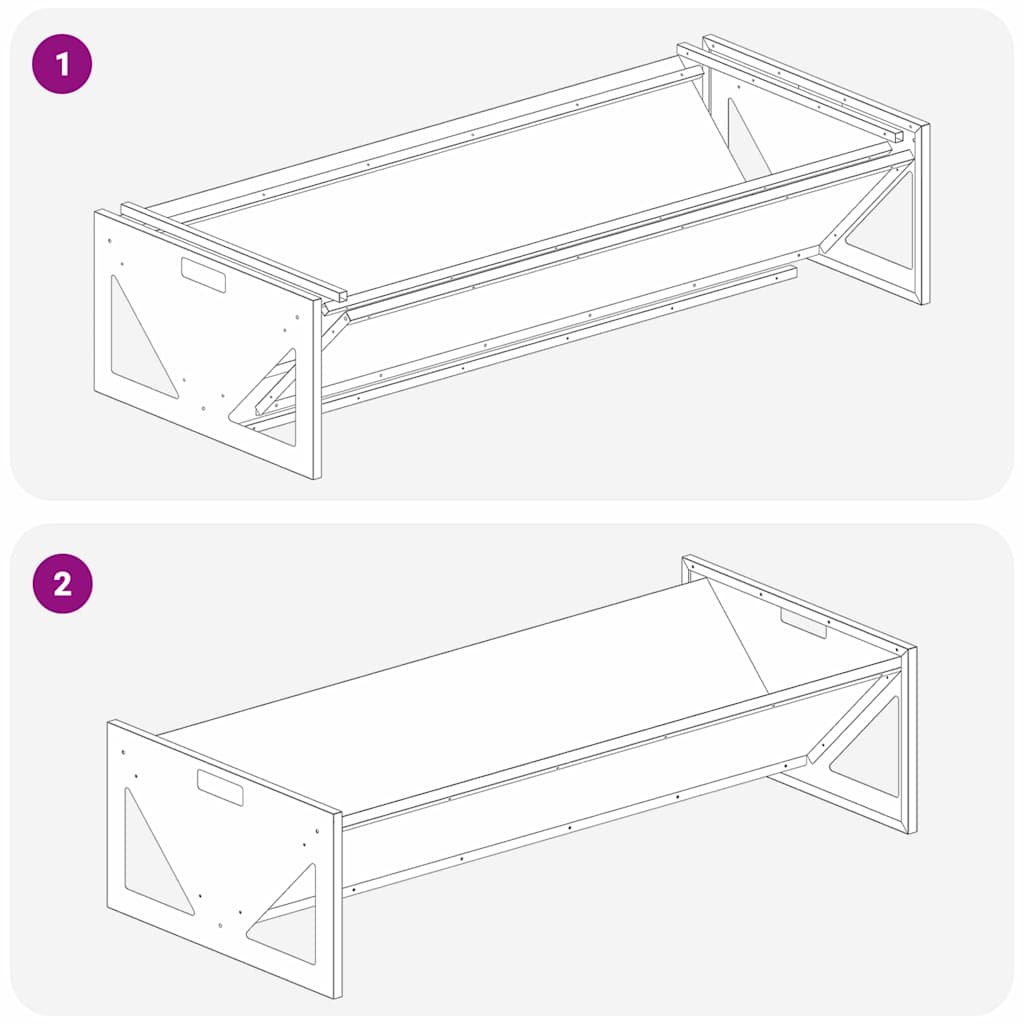 vidaXL Voederbak voor vee Zwart 108 x 50 x 28 cm Koudgewalst Staal