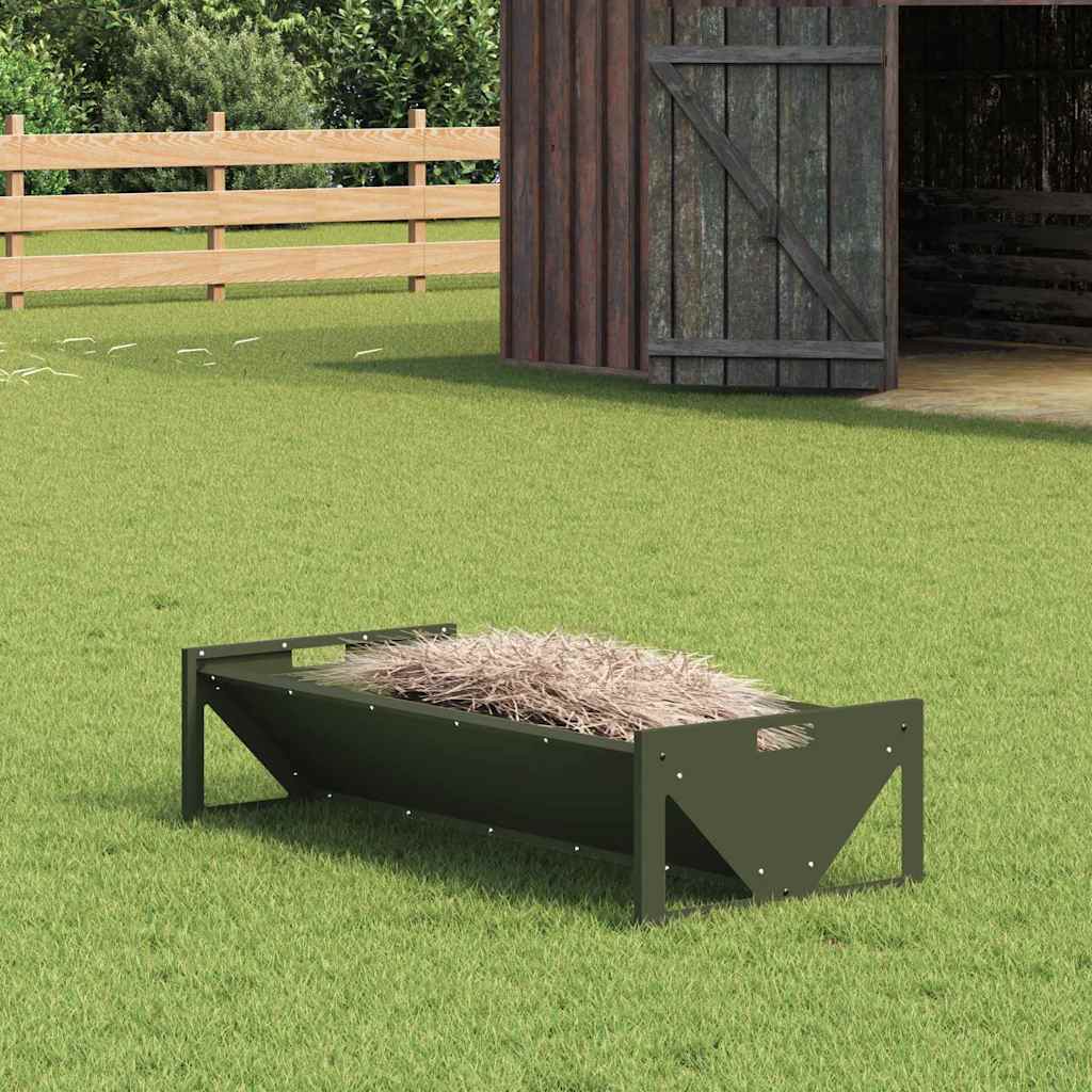 vidaXL Voederbak voor vee Zwart 108 x 50 x 28 cm Koudgewalst Staal