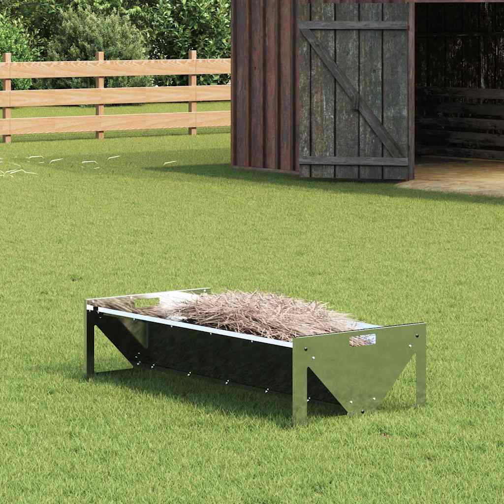 vidaXL Voederbak voor vee Zwart 108 x 50 x 28 cm Koudgewalst Staal