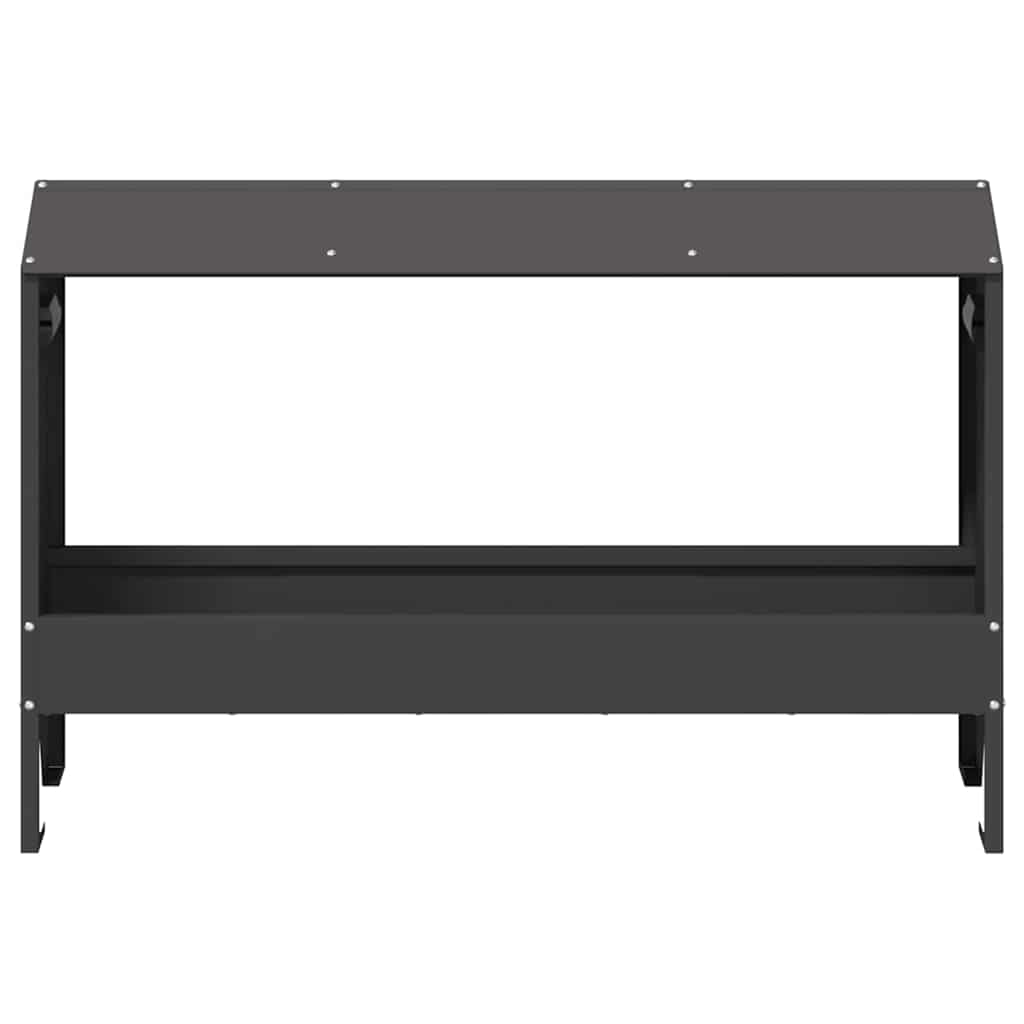 vidaXL Kippen voederbak Zwart 81 x 32 x 53,5 cm Koudgewalst Staal