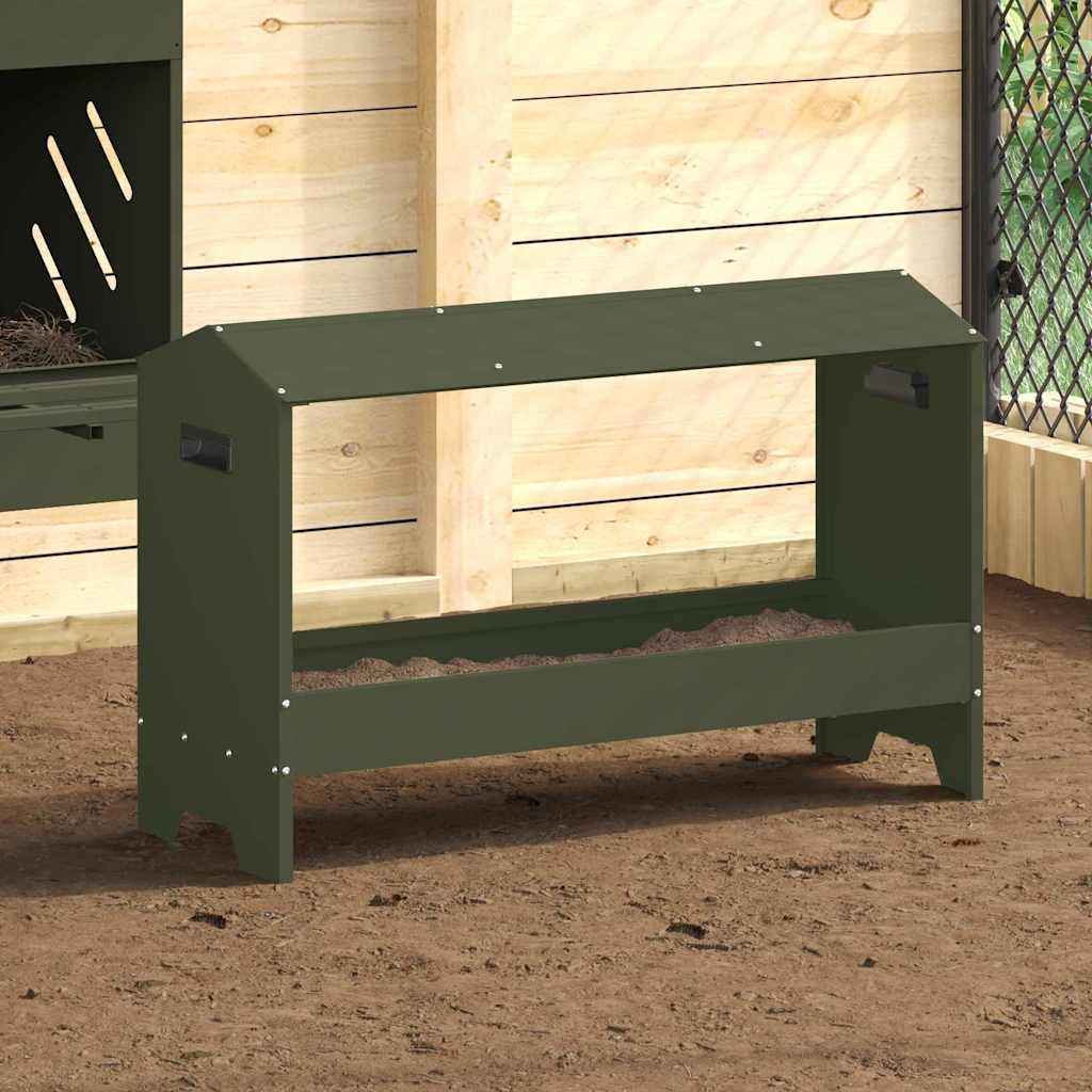 vidaXL Kippen voederbak Zwart 81 x 32 x 53,5 cm Koudgewalst Staal